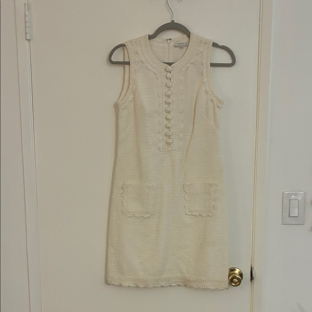 Chic Cream Sleeveless Mini Dress